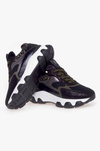 Sneaker Hyperactive in pelle e tessuto - 4