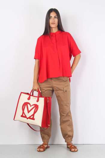 Camicia Coreana Mc Cotone Rosso - 4