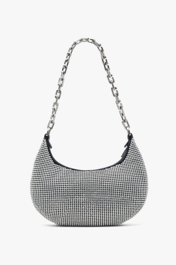 Borsa Argento Donna a spalla Curve piccola con strass - 3