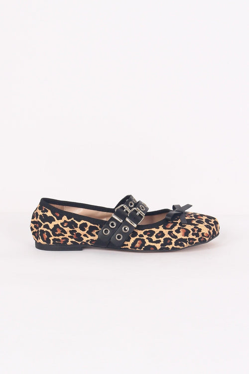 Ballerina Fibbia Borchie Vera Animalier