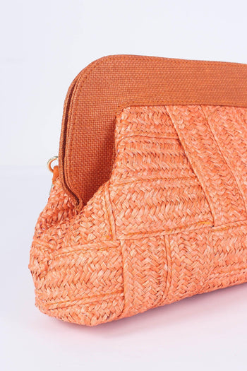Clutch Rafia Intreccio Arancione - 7