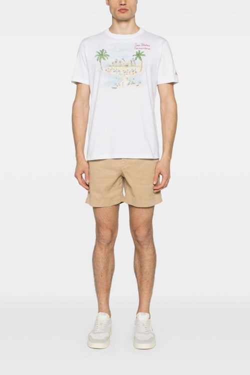 Saint Barth T-shirt Bianco Uomo Motivo Formentera