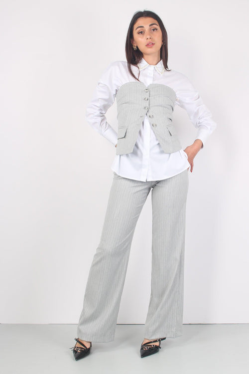 Pantalone Palazzo Gessato Grigio
