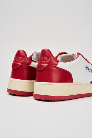 Medalist Low sneakers in pelle bianca e rossa - 7