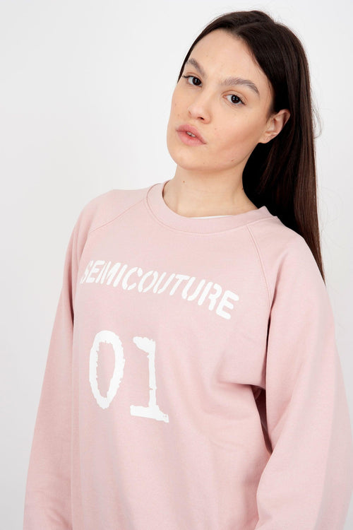 Felpa Logo Cotone Rosa Chiaro