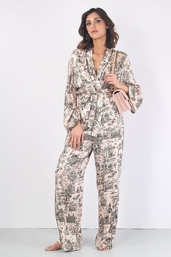 Giacca Kimono Fantasia Cipria/militare - 4