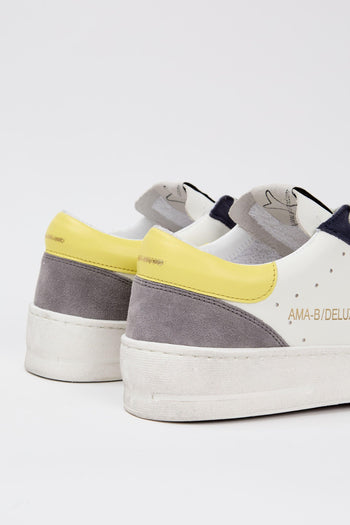 Sneaker Bianco/navy/giallo Uomo - 4