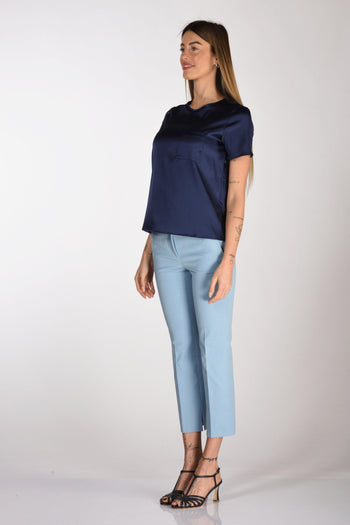 Tshirt Seta Blu Donna - 4