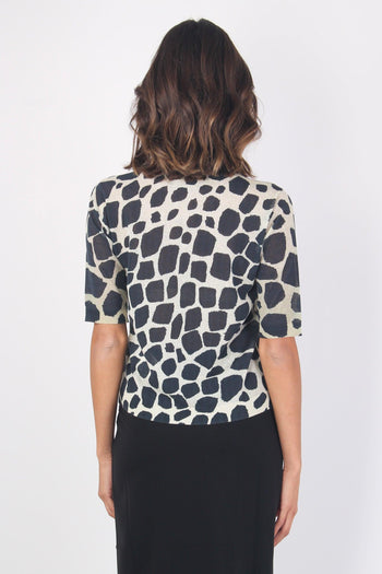 Tinatshirt Misto Lino Giraff Beige/nero - 3