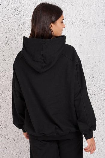 Felpa Oversize Nero Donna - 3