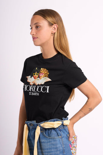 Saint Barth T-shirt Fiorucci Nero Donna - 4