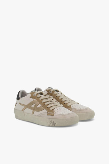 Sneakers MOON LIGHT GOLDEN GOOSE in pelle e laminato bianco e platino - 5