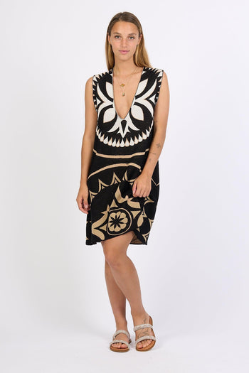 Abito Corto Maglia Nero Donna - 3