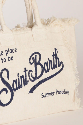 Saint Barth Borsa Stampata Bianco/blu Donna - 4