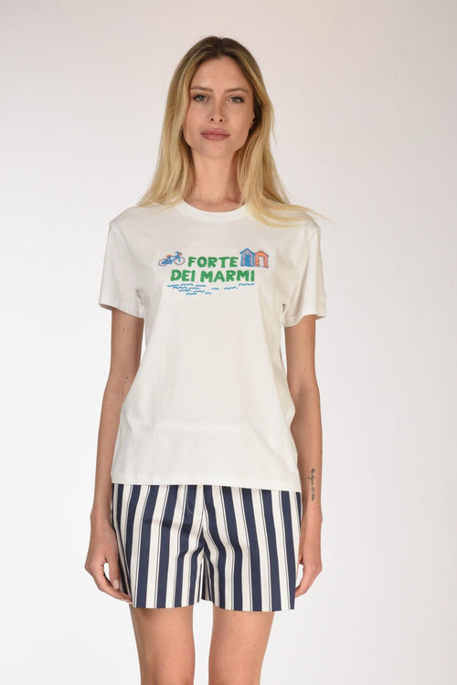 Saint Barth Tshirt Scritta Bianco/verde Donna - 2