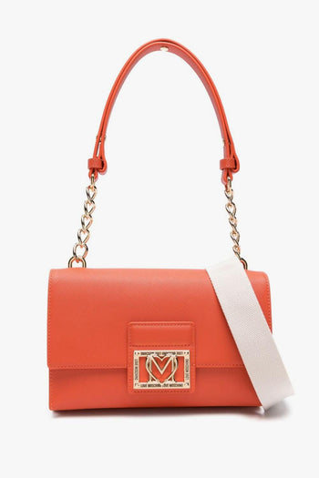 Borsa Rosso Donna a spalla con placca logo - 5