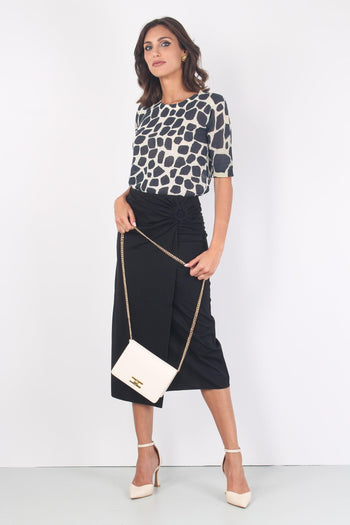 Tinatshirt Misto Lino Giraff Beige/nero - 6