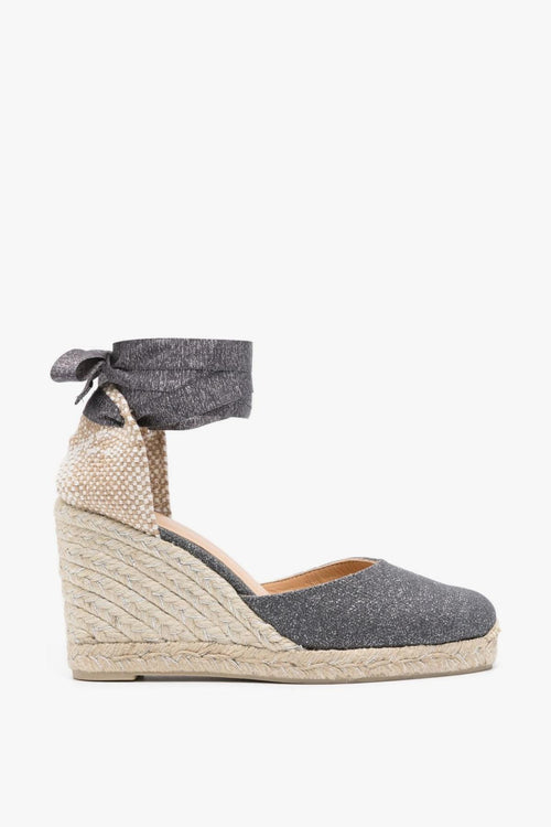 Scarpa Grigio Donna Espadrillas Carina Effetto Lurex