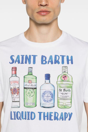 Saint Barth T-shirt Bianco Uomo Liquid Therapy - 4