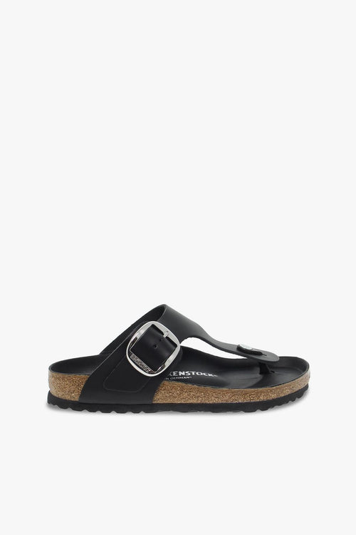 Sandalo basso GIZEH BIG BUCKLE in pelle nero