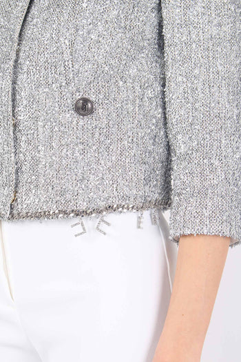 Giacca Lurex Perlina Argento - 9