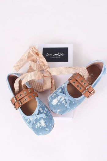 Ballerina Fibbia Borchie Vera Jeans/camel - 8
