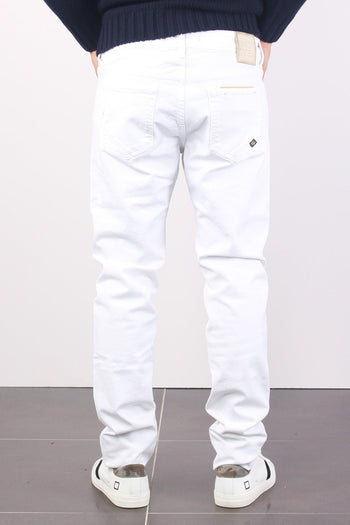 Jeans Cinque Tasche Logo Bianco Ottico - 3