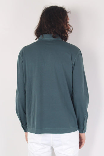 Polo Manica Lunga Jersey Petrolio - 3