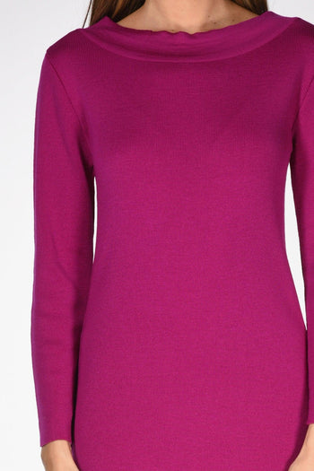 Abito In Maglia Fucsia Donna - 3