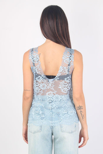 Canotta Pizzo Scavo Dietro Azzurro - 3