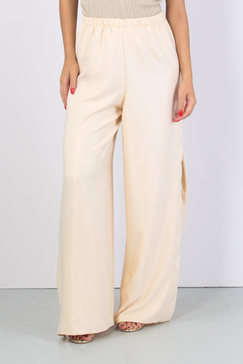 Pantalone Palazzo Spacchi Late Panna - 2