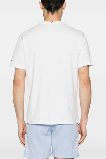 Saint Barth T-shirt Bianco Uomo Motivo Cala Comte - 3