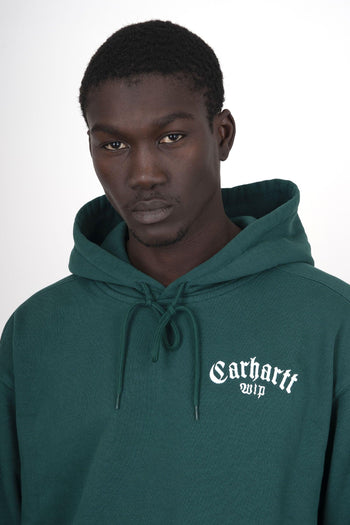 Wip Felpa Hooded Onyx Script Verde Uomo - 3
