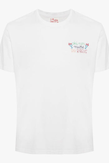 Saint Barth T-shirt Bianco Uomo Chi non Muore si Ribeve - 5