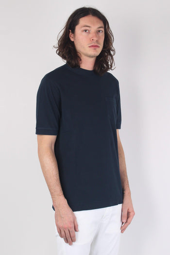 T-shirt Piquet Taschino Blu Navy - 5