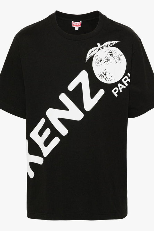 T-shirt Nero Uomo Logo Arancia