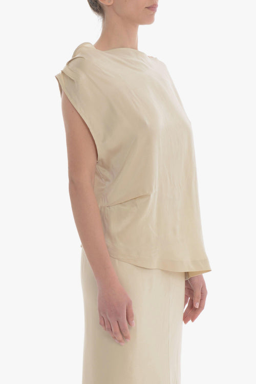Top Marrone Donna smanicato