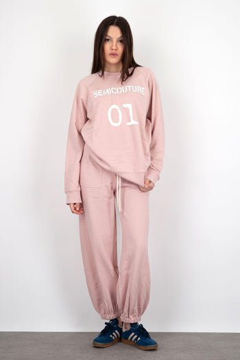 Felpa Logo Cotone Rosa Chiaro - 2