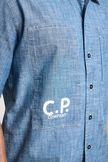 Camicia con logo in Chambray - 5