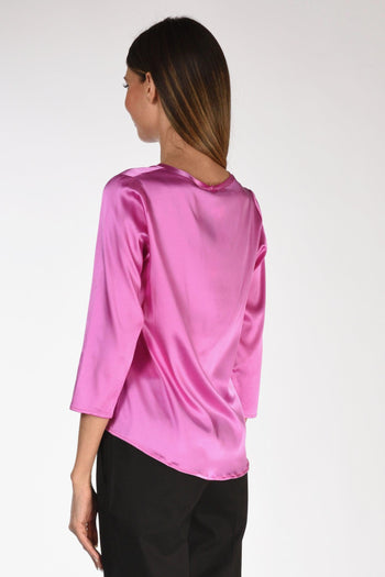 Tshirt Seta Rosa Scuro Donna - 5