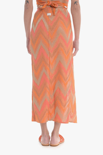 Gonna Multicolore Donna Chevron Lurex - 3