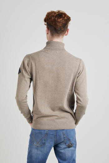 Turtle Neck Wool&ws Fin. 12 Beige Uomo - 4