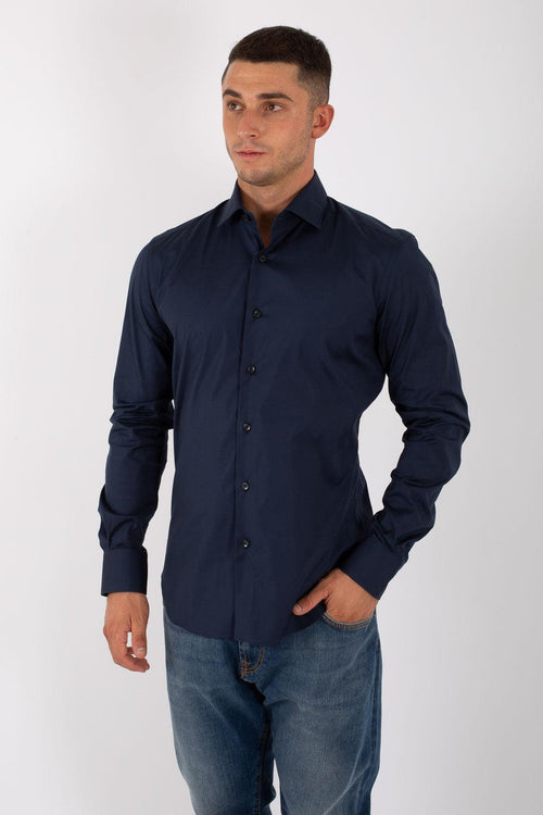 Camicia Classica Stretch Blu Uomo - 2