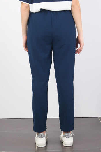 Pantalone Jogging Crepe Dress Blue - 3
