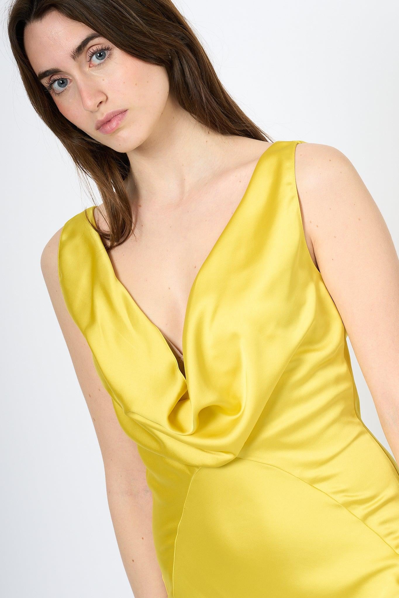 Abito Lungo Pinko Vestito Giallo Abito Donna Pinko Vestito Giallo