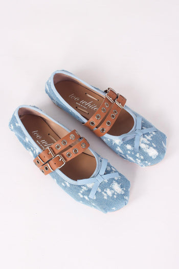 Ballerina Fibbia Borchie Vera Jeans/camel - 7