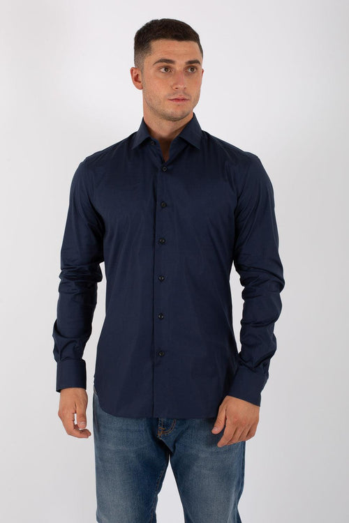 Camicia Classica Stretch Blu Uomo - 1