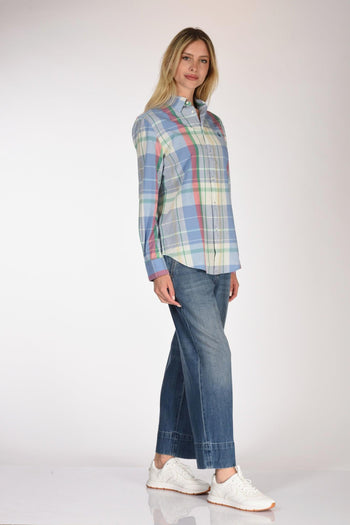 Camicia Madras Azzurro/rosa/verde Donna - 4