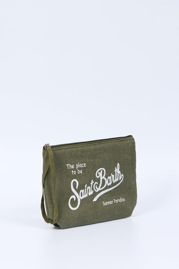 Saint Barth Pochette in Lino Verde Donna - 3