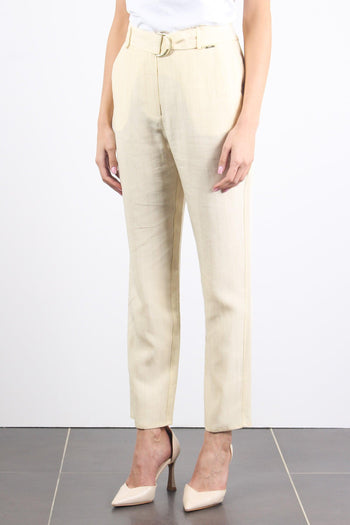 Pantalone Palazzo Cintura Ivoire/camel - 7